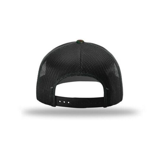 victor wrench trucker hat in woodland and black